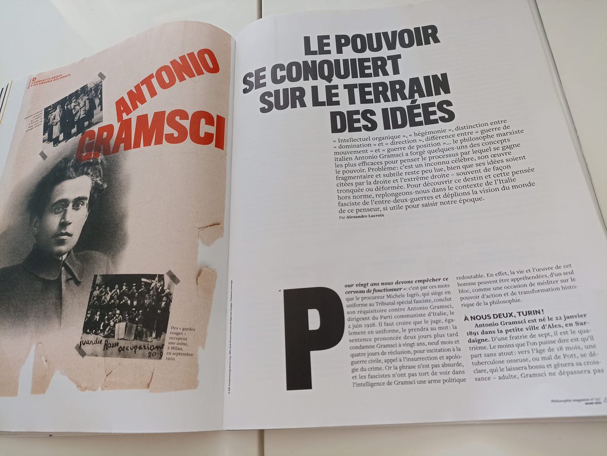 GActuel's tweet photo. A lire ce mois dans @philomag, un dossier intitulé "Comment la droite s'est emparée des esprits - L'hypothèse #Gramsci", avec un éclairage sur la pensée de Gramsci, notamment son concept sur l'hégémonie. Et la manière dont l droite a bien saisi sa théorie sur la prise de pouvoir. https://t.co/A0C4Ujp76t