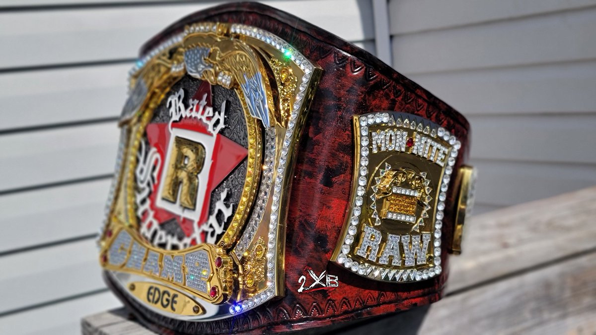 2TheXtremeBelts's tweet photo. Here is a custom belt we did for our thoughts on a @EdgeRatedR signature series. #WWE #WWF #RAW #Smackdown #AutismDaddy #Wrestlemania #autismawareness #AutismSpeaks https://t.co/9XR5dgDChq