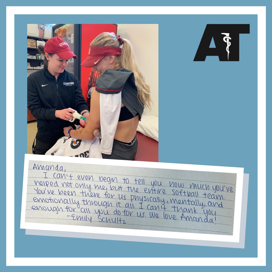 SU_SportsMed's tweet photo. Today's shoutout goes to Amanda with Softball and Fencing! Zoom in to see what her athlete had to say about her for #NATM 🤓🌲
#NationalAthleticTrainingMonth #gostanford #gocard #FWATA #NATA #CAATE https://t.co/RUL98mfzDF