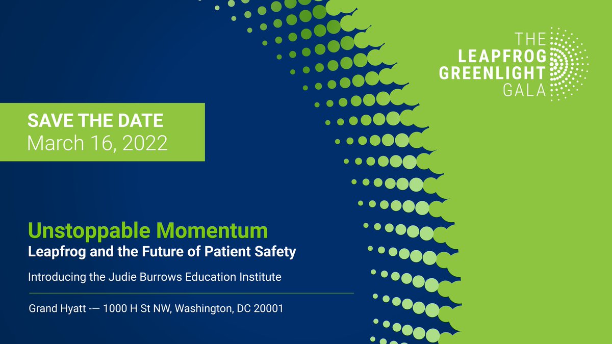 LeapfrogGroup's tweet image. The Leapfrog Greenlight Gala will support the new Leapfrog Judie Burrows Education Institute named in honor of Steve Burrows' mother, who ultimately died due to #mederrors.

Don't miss out - purchase your tickets today! bit.ly/3E4rFa5