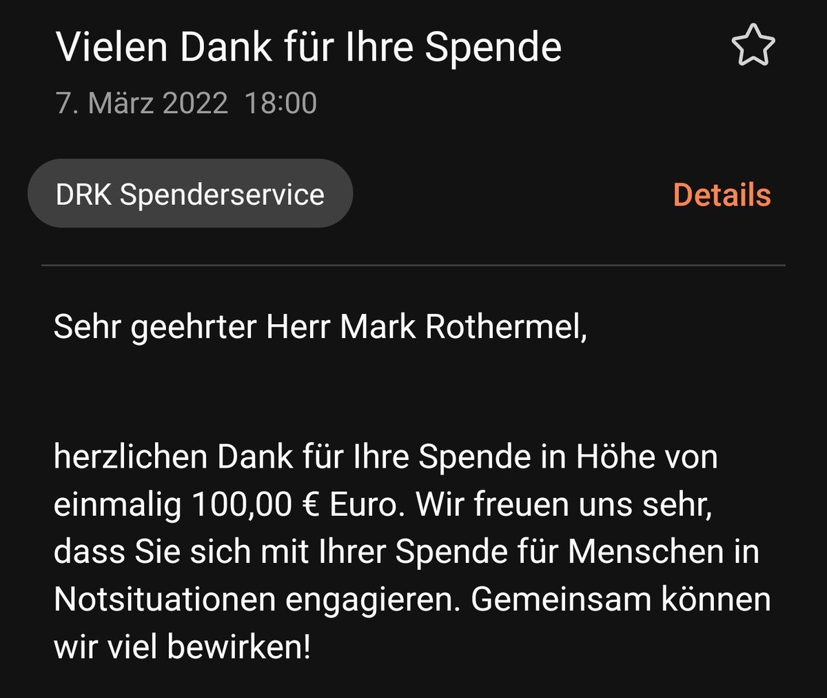 Ein kleiner Beitrag, der das Leid der Ukrainer hoffentlich etwas reduzieren kann. 🇺🇦