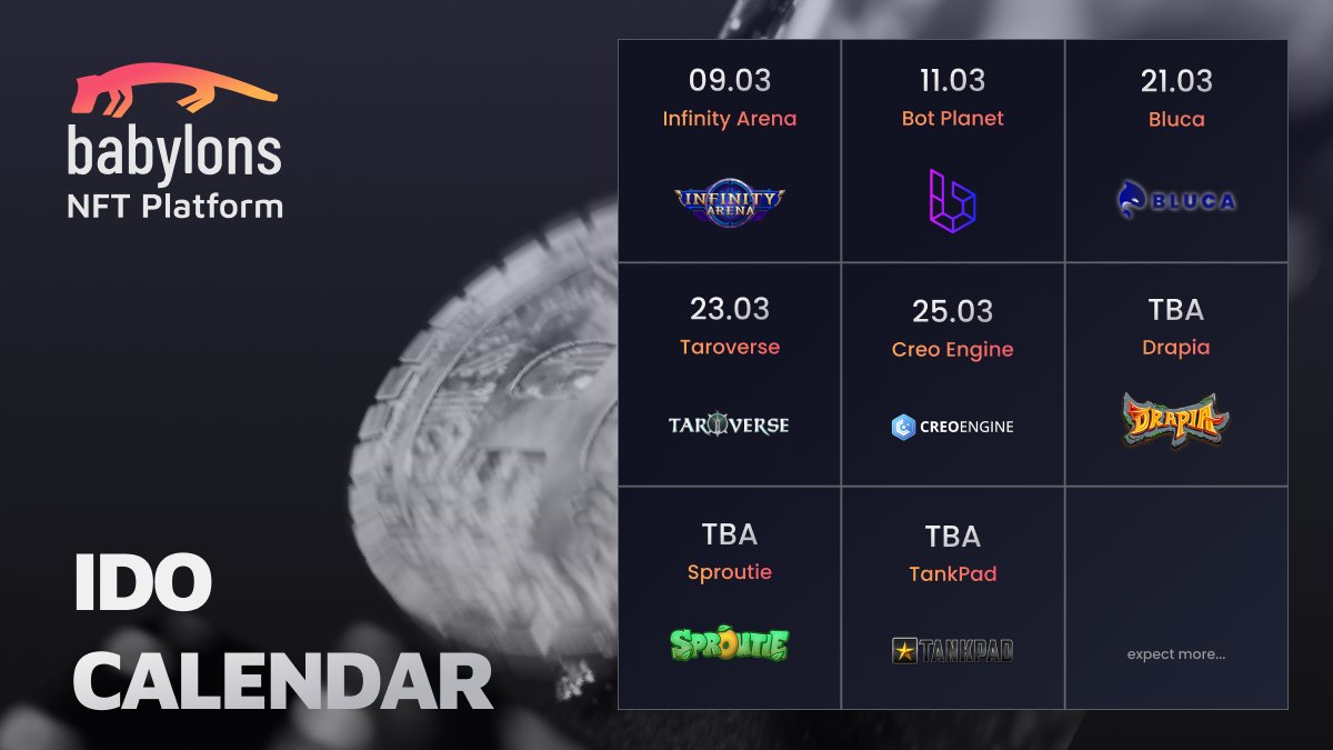 ⚡ Babylons #IDO Season Continues with 8 Huge Events in Upcoming Weeks!

💎 Stake Your $BABI to Participate
👉 babylons.io/staking

🔖 Learn More on Our Blog Article:
blog.babylons.io/babylons-upcom…

💰 Highest Allocations with Lowest Staking Requirements! 🚀
