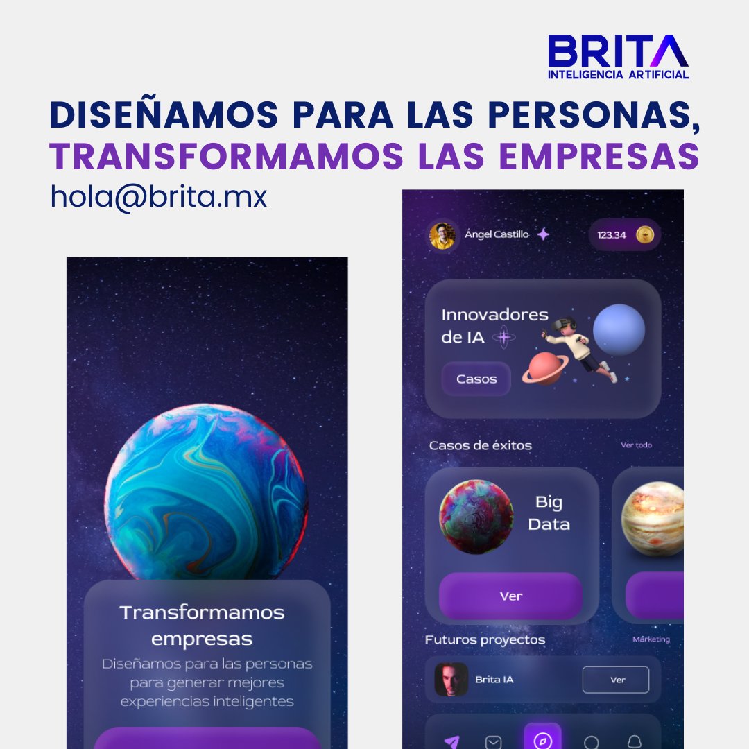 brita_ia's tweet photo. 🤖🚀 Transformamos a las empresas con #inteligenciaartificial, desarrollamos experiencias para los usuario.

Contáctanos 👉🏻 hola@brita.mx

#empresasemergentes #machinelearning #marketing #marketingdigital #desarrollodesoftware #experienciadelcliente #diseñografico #uxui #ui #ux https://t.co/triDdwkiTy