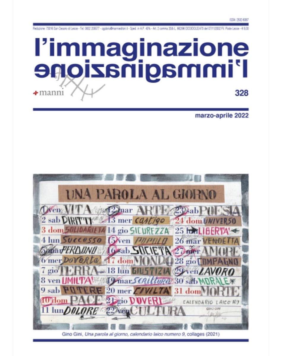 Sull’Immaginazione, marzo-aprile 2022, racconto il secondo romanzo di #fabiobaca, Nova (Adelphi 2021). <a href="/adelphiedizioni/">Adelphi Edizioni</a> <a href="/ManniEditori/">Manni Editori</a>