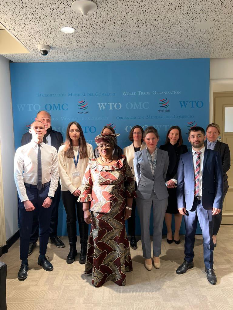 NOIweala's tweet photo. With Russian staff at the @WTO. Showing support during these uncertain times in a difficult world. https://t.co/lY9RJWq45Q
