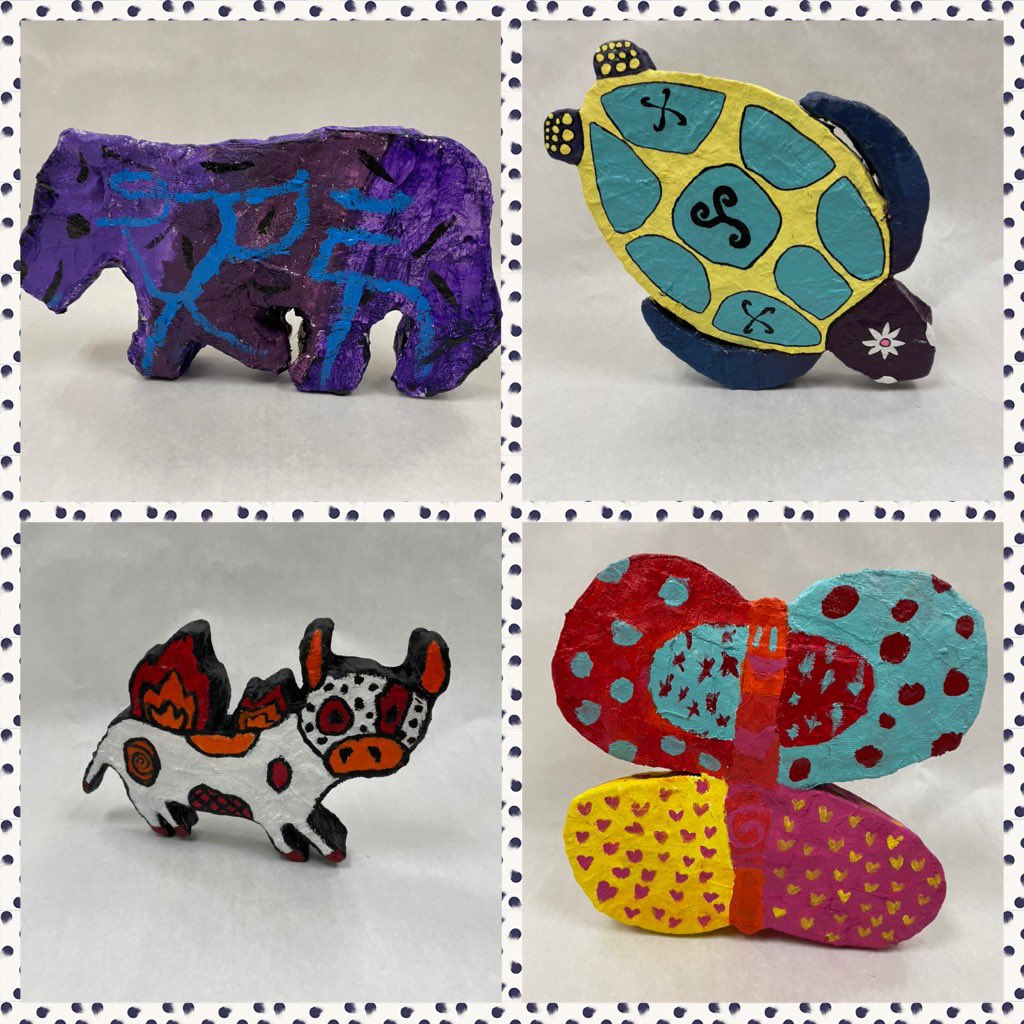 Ms_Martin_Art's tweet photo. Symbolic Animal Sculpture created by 7th grade artists! https://t.co/aAuVnm5PyS