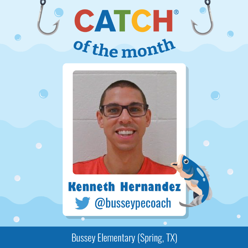 CATCHhealth's tweet photo. Congratulations to @busseypecoach for being our #CATCHofTheMonth ! You share so many PhysEd and SEL activities and it's awesome to see you and your students having fun and enjoying CATCH. Thank you, Kenneth! https://t.co/UbLFDl9b6k