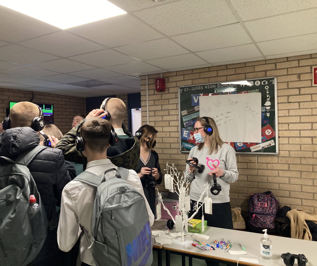 Another great silent disco this lunchtime with <a href="/culturejnctn/">Culture Junction</a> creating our <a href="/StLukesHigh/">St Luke’s High School</a> well-being playlist 🎶 #wellbeing #music #dancemoves #playlist #whatsyourfavouritetrack #dance #feelgood