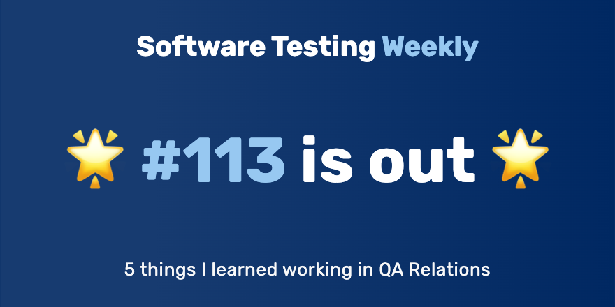 Software Testing Weekly 🚀 tweet media
