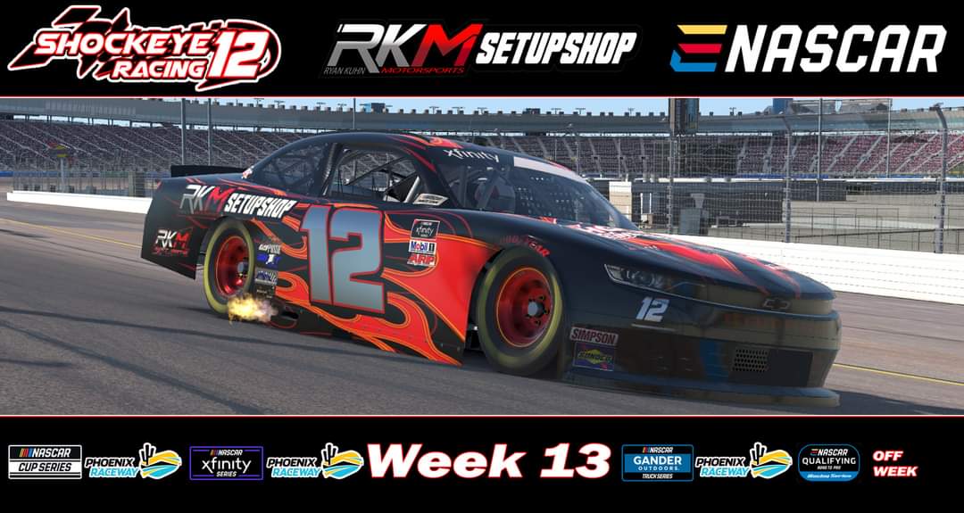 Shockeye12R's tweet image. Week 13 eNASCAR setups are live on rkmsetupshop.com/collections/22…

Trucks at Phoenix rkmsetupshop.com/collections/22…

Xfinity at Phoenix  rkmsetupshop.com/collections/22…

Cup/Nis at Phoenix rkmsetupshop.com/collections/22…

@RKMSetupShop #eNASCAR #iRacing #Simracing #NASCAR