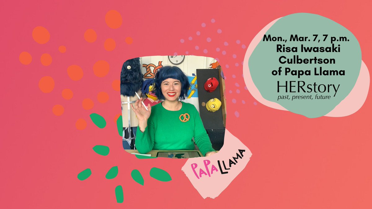 Tonight 7PM, #VirtualLibrary  #SmallBusinessSpotlight & Craft Time w artist/entrepreneur Risa Iwasaki Culbertson of #PapaLlama. Have pen, glue, scissors, paper (scrap & copy). https://t.co/X9HAezPQpg https://t.co/jqvW1YpUJE