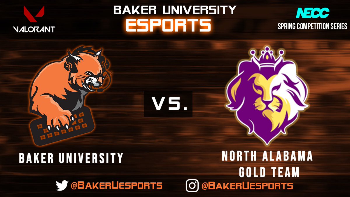 Tune in TONIGHT at 8pm CST to watch Wildcats Valorant squad in the <a href="/neccgames/">NECC</a> tourney!

📺: Twitch.tv/bakeruniversit…
