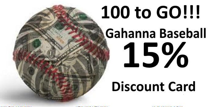 GLHS Baseball team needs your help! 100 Baseball Discount Cards to Go! ONLY $15ea BaseballStore.GahannaBoosters.org  
The GLHS Baseball team needs your help! We need to sell 100 more Baseball Discount Cards to cover the pay-to-play fees for ALL of the baseball players in the program!
