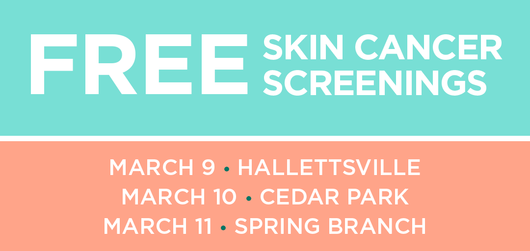 TheShadeProject's tweet image. In partnership with Tru-Skin Dermatology, we’re offering free skin cancer screenings this month! March 9 in Hallettsville, March 10 in Cedar Park, and March 11 in Spring Branch. Learn more at  bit.ly/2Ac4rhX