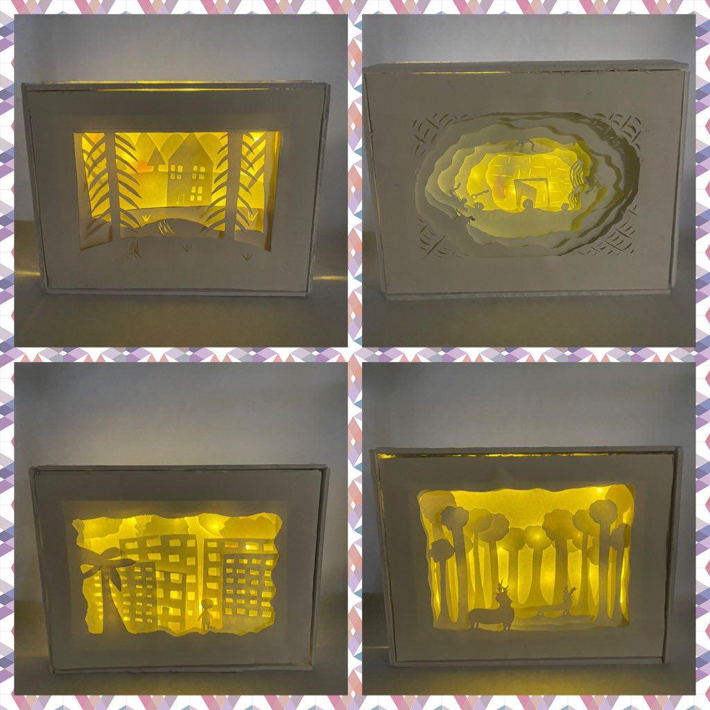 Ms_Martin_Art's tweet photo. Paper Light Boxes created by my 8th grade artists! https://t.co/K0nnUrygDW