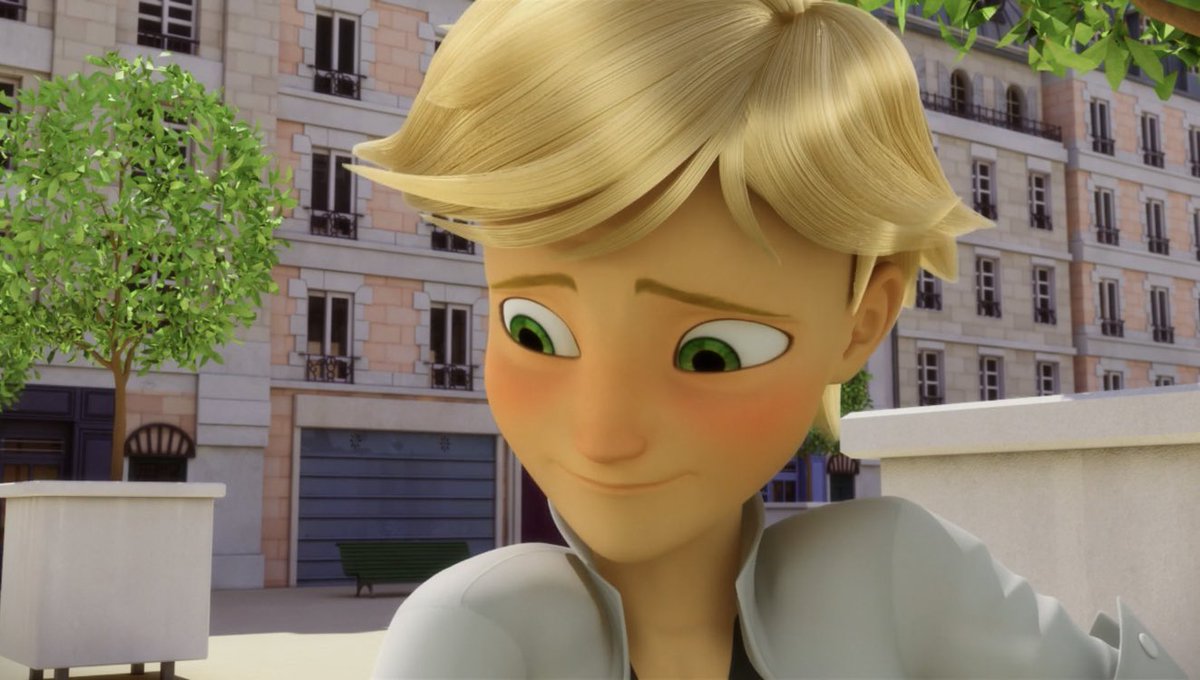 ladybug complimenting chat noir and adrien blushing is a pure serotonin rus...