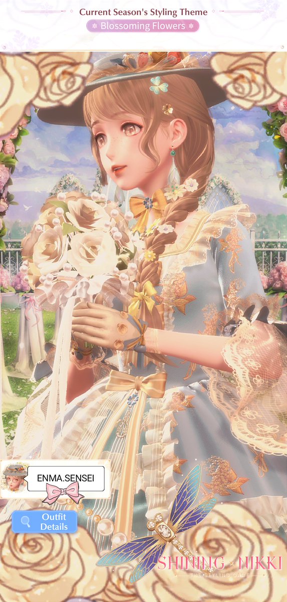 m3n3rvaa's tweet photo. My entry this week 💐
i really love this dress, medieval fashion in general has special spot in my heart 💕
#shiningnikki #シャイニングニキ #闪耀暖暖 https://t.co/sRMzsDxYFN
