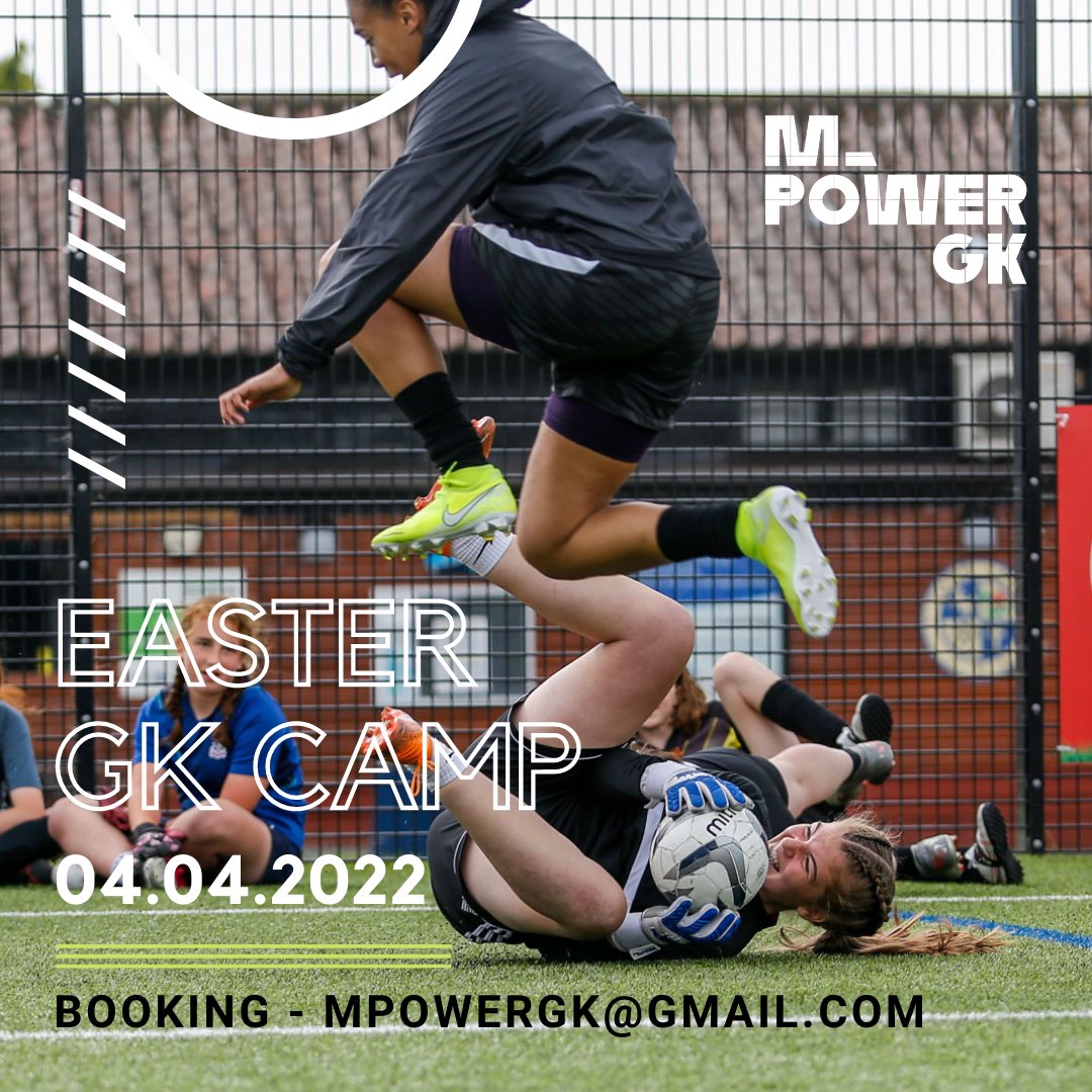 MPowerGk's tweet photo. 💥BOOKING NOW OPEN for our GK Easter Camp - 04.04.2022 (10-3pm)

⚽️ We’re teaming up with @TrainNextJen to provide Outfield Coaching too! 

📲 To book/enquiries, email: MPowerGK@gmail.com https://t.co/JaVHCmfA6m