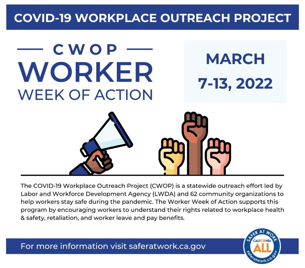 CALaborAgency's tweet photo. The #WorkerWeekofAction starts today! A roundtable event featuring @CALWDA Secretary Natalie Palugyai, @CA_DIR Director Katie Hagen, @CA_LaborCommish Lilia Garcia-Brower & CA Labor Federation organizing director Aly Young starts at 11 a.m. Watch live: https://t.co/Ep66KNbNBB https://t.co/pd7WMGc6pX