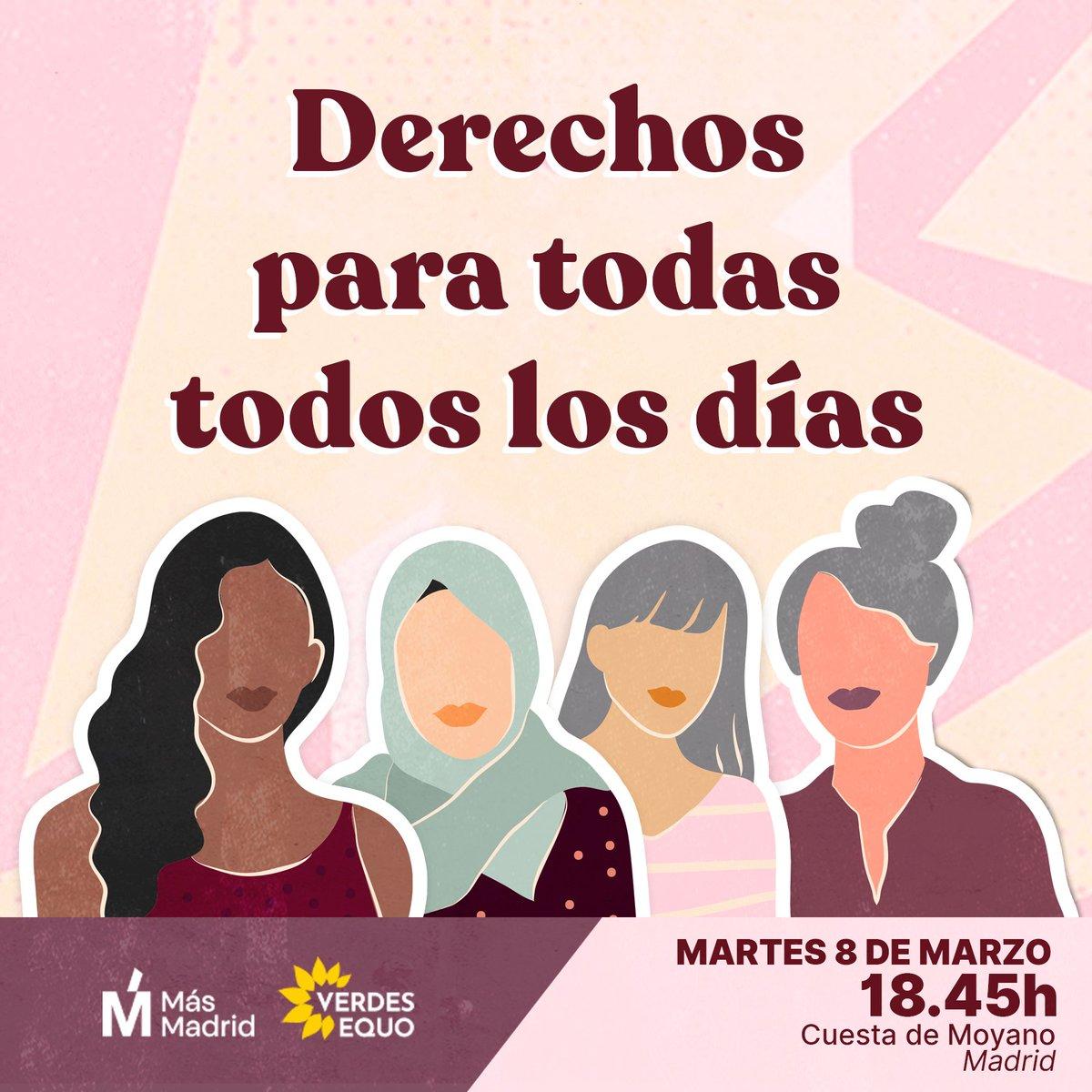 Alicia_Torija_L's tweet photo. Mañana nos vemos en la manifestación de Atocha a Colón, por todas, también las que no están o no pueden acudir: por las migrantes, por las mujeres trans, para las trabajadoras del hogar y las cuidadoras, por las víctimas de violencia machista. Estamos juntas y somos miles💜 https://t.co/agWD2Oegxw