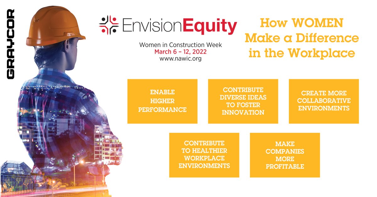 Graycor_Inc's tweet photo. To kick-off #WomenInConstructionWeek2022, Graycor has highlighted the importance of women's participation in the workplace, at Graycor and on our project sites. Follow along throughout the week as we celebrate #WomenInConstruction. #WICWEEK2022 #BuildingSomethingMore #OneGraycor. https://t.co/JesQotHAWa