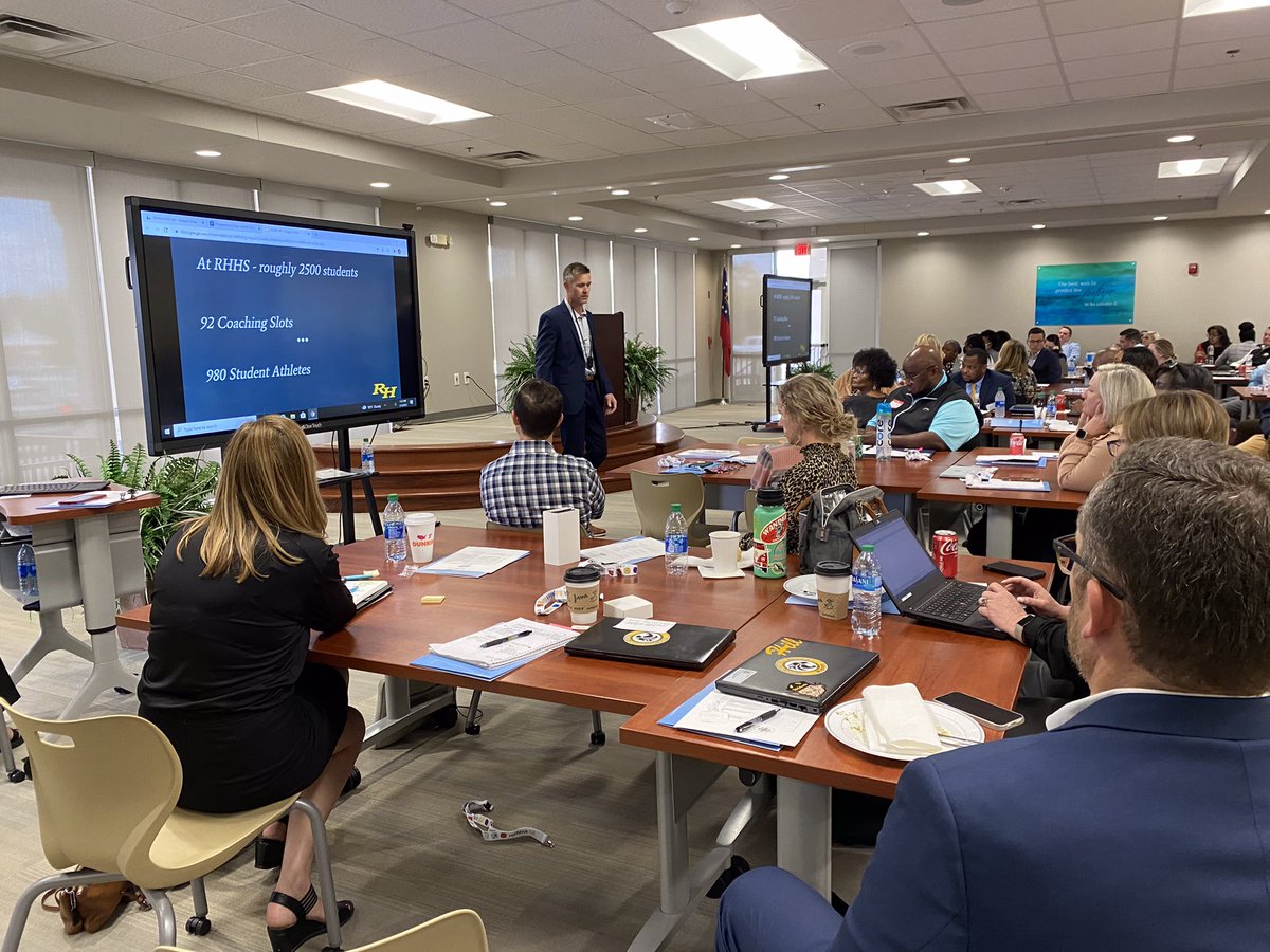 My favorite presenter today ❤️.  RHHS representing at the AP conference! @RHBaseballCoach #gowildcats