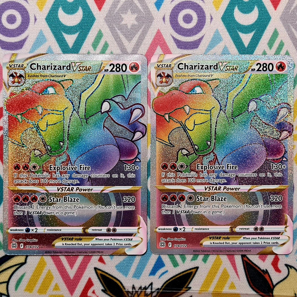 Kiwii_UK's tweet photo. I miss having two Rainbow Charizards π #BrilliantStars #rainbowzard #rainbowcharizard #charizard #pokemon #pokemoncards https://t.co/2rUbVoiUh9