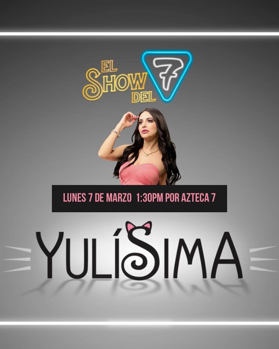 aztecanoreste's tweet photo. #ElShowDel7 | Hoy el show se vuelve Yulisima 😎
No te pierdas el programa, verás a Yuli como nunca antes la has visto😏
En punto de la 1:30 p.m. ⏰
Solo por Azteca Noreste 7.1 📺
.
.
.
.
#aztecanoreste #tvazteca #tvshow #yulicastillo #model #televisionlocal #tvregia #conductora https://t.co/WSsew7W9TV