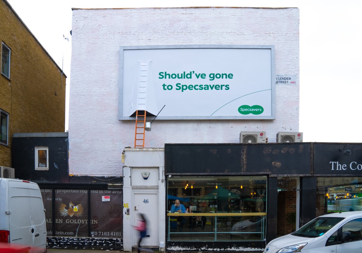 GeorgieCHamp's tweet photo. Very proud to have bought this incredible creative idea to life in OOH!

These billboard posters really should've gone to @Specsavers!!

@globalstreetart @JackAgency @MGOMD @TalonOOH https://t.co/5MCaQt5124