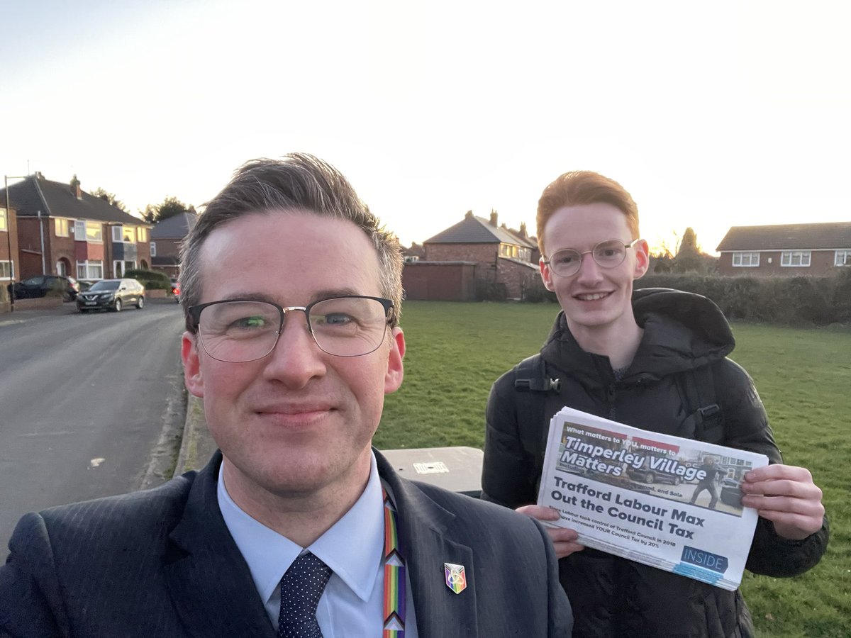 Back out with the wonderful <a href="/tom_maxwell02/">Tom Maxwell</a> in #Timperley this evening! <a href="/villagecons/">Timperley North & Central Team</a> <a href="/CCACllrs/">Conservative Councillors' Association</a>