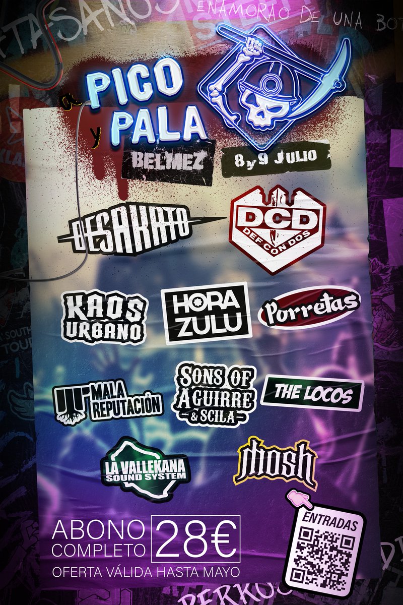 somosrockeros (@somosrockeros) on Twitter photo Def Con Dos cierran el cartel del Festival <a href="/apicoypalafest/">A Pico y Pala Fest</a> 2022
Tras esta confirmación, el cartel queda compuesto por <a href="/desakatorock/">DESAKATO</a> + <a href="/DEF_CON_DOS/">DEF CON DOS</a> + <a href="/horazulu/">Hora Zulu</a> + @KAOSURBANO96 + <a href="/Porretas5/">PORRETAS OFICIAL</a> + <a href="/SonsofAguirre/">Sons of Aguirre</a> & Scila + <a href="/TheLocos/">The Locos</a> + <a href="/mreputacion/">Mala Reputación</a> + <a href="/LVK_SOUNDSYSTEM/">LA VALLEKANA</a> y <a href="/Moshmetalband/">MOSH</a>. Def Con Dos cierran el cartel del Festival <a href="/apicoypalafest/">A Pico y Pala Fest</a> 2022
Tras esta confirmación, el cartel queda compuesto por <a href="/desakatorock/">DESAKATO</a> + <a href="/DEF_CON_DOS/">DEF CON DOS</a> + <a href="/horazulu/">Hora Zulu</a> + @KAOSURBANO96 + <a href="/Porretas5/">PORRETAS OFICIAL</a> + <a href="/SonsofAguirre/">Sons of Aguirre</a> & Scila + <a href="/TheLocos/">The Locos</a> + <a href="/mreputacion/">Mala Reputación</a> + <a href="/LVK_SOUNDSYSTEM/">LA VALLEKANA</a> y <a href="/Moshmetalband/">MOSH</a>.