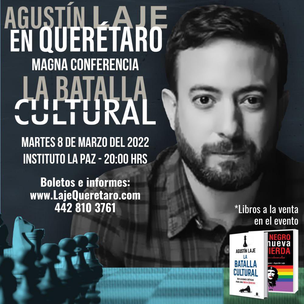 AgustinLaje's tweet photo. Mañana estaré en Queretaro (México) dando una conferencia!! Todos invitados. https://t.co/scsyquSj5u
