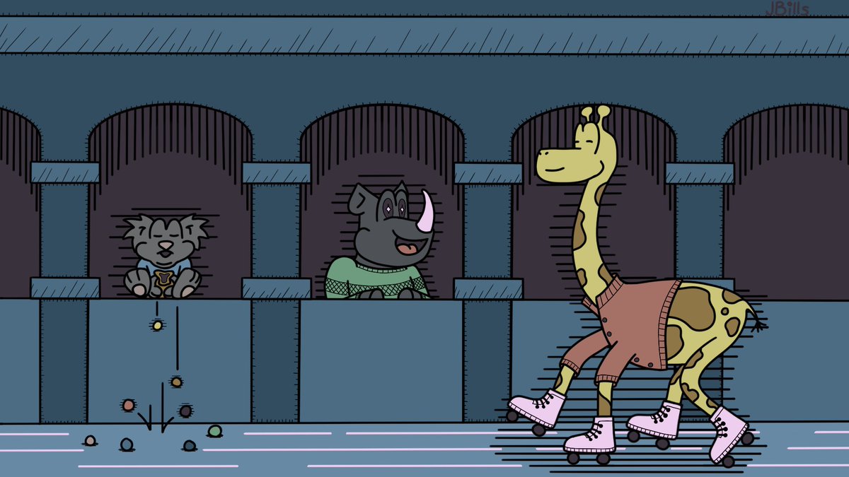 Roller Rink Ruin - #procreate

#art #digitalart #cartoon #skates #animals #giraffe #koala #rhino