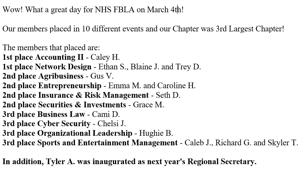 FBLANHS's tweet photo. We are proud of our members! https://t.co/EV5SRRsgWl
