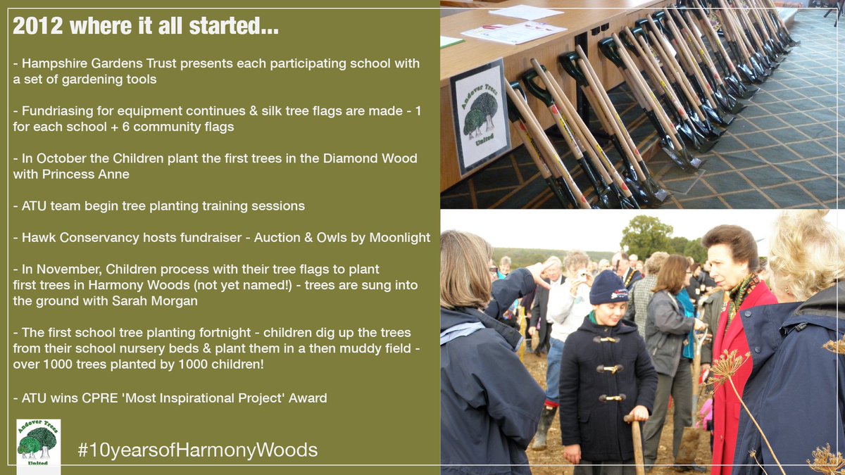 Andover_Trees's tweet photo. 🌟 #10YearsOfHarmonyWoods celebrations kick-off on 17th March with our 'End of a decade - tree planting ceremony'! 🌟
Over the next 10 days we'll be bringing you a summary of activity &amp; achievements from each year.
Here's where it all started back in 2012...🥳🥰 https://t.co/Wkaxu6Kjsn