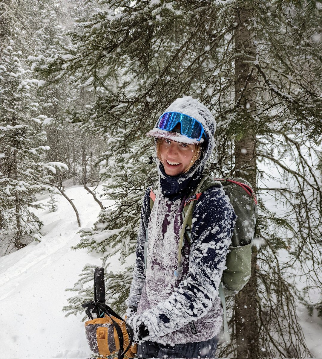 AnnaDigsSnow's tweet photo. Don't get caught tripping on the skin track! Might get a little snowy. 

A thanks to my friend for helping me pick my car up from Fraser Experimental Forest with the bribe of getting some turns in on the way :) https://t.co/enZxqLi6SD