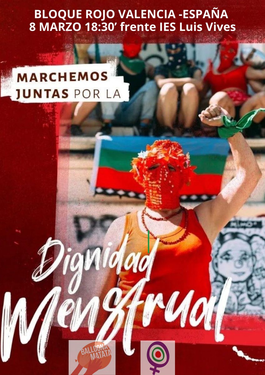 ILP3VoltesRebel's tweet photo. ♀️ Tot el suport al #BlocRoig8M en la manifestació de demà. 

Perquè necessitem educació menstrual, més investigació i l'eliminació de tot tipus de discriminació, 

#8M 
#BloqueRojo8M https://t.co/3igDYRpq9G