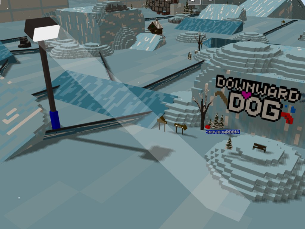 McFunkypants's tweet photo. had a fun easy idea to make "volumetric lighting" in @_dotbigbang_ by stretching a single white voxel and making it 75% transparent! works great! #gamedev #madeindbb https://t.co/sHyXZJajAb