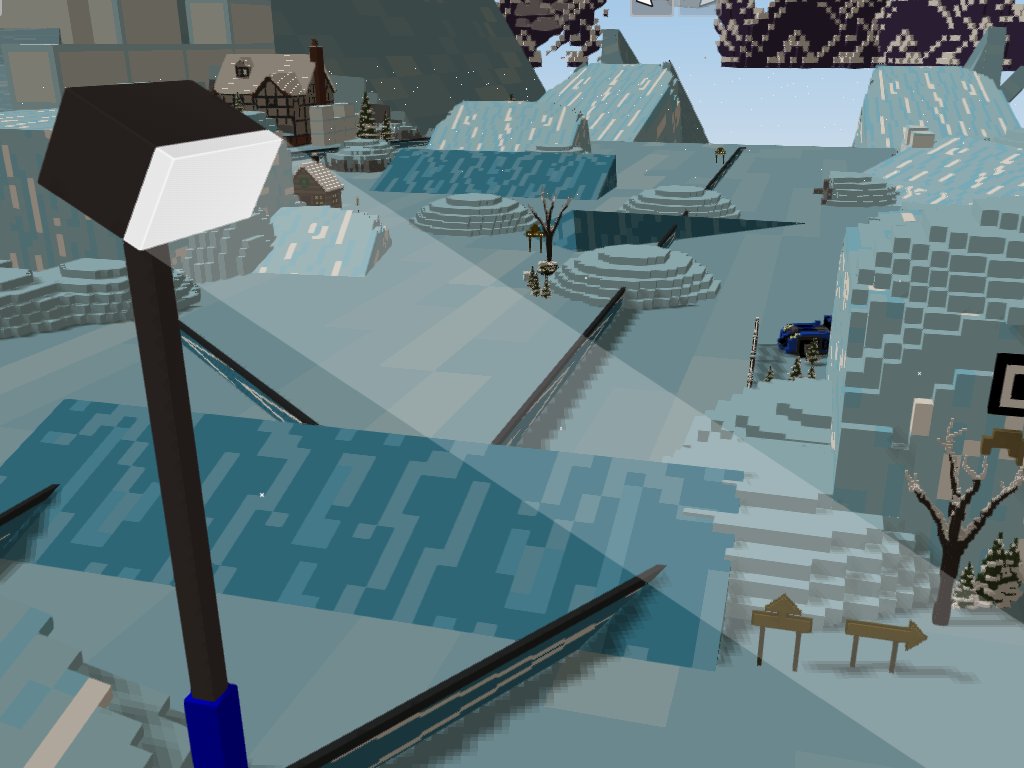 McFunkypants's tweet photo. had a fun easy idea to make "volumetric lighting" in @_dotbigbang_ by stretching a single white voxel and making it 75% transparent! works great! #gamedev #madeindbb https://t.co/sHyXZJajAb