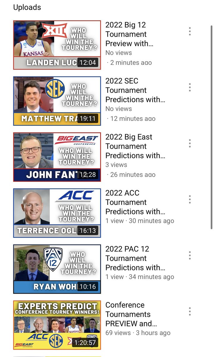 SleepersMedia's tweet photo. Lots of new uploads today on the @SleepersMedia YouTube channel to get you ready for #conferencetournamentweek
#CollegeBasketball #collegehoops #CollegeHoopsToday #betting #CBB #Bracketology
THREAD: https://t.co/BjXXLURUgk