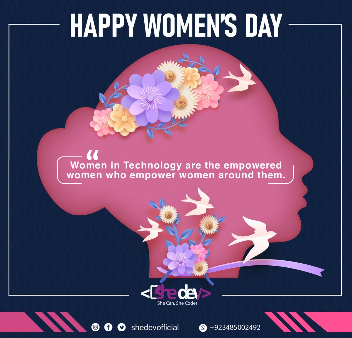 Women in Technology are the empowered women who empower women around them!
SheDev wishes a very Happy International Women's Day to all the Women. You all are remarkable!
#IWD22 #womenempowermentingilgit #WomensDay