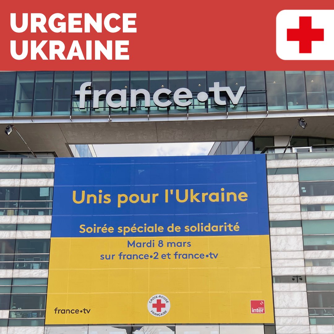 CroixRouge's tweet photo. 8 MARS 
Soirée spéciale “Unis pour l’Ukraine” 📣 Assistez au concert exceptionnel en direct, sur France 2 ou sur France Inter, engagés aux côtés de la Croix-Rouge face à l'urgence humanitaire en Ukraine. 
Pour en savoir plus :  https://t.co/TetwuMkVC2 https://t.co/nWMfDtfCTx