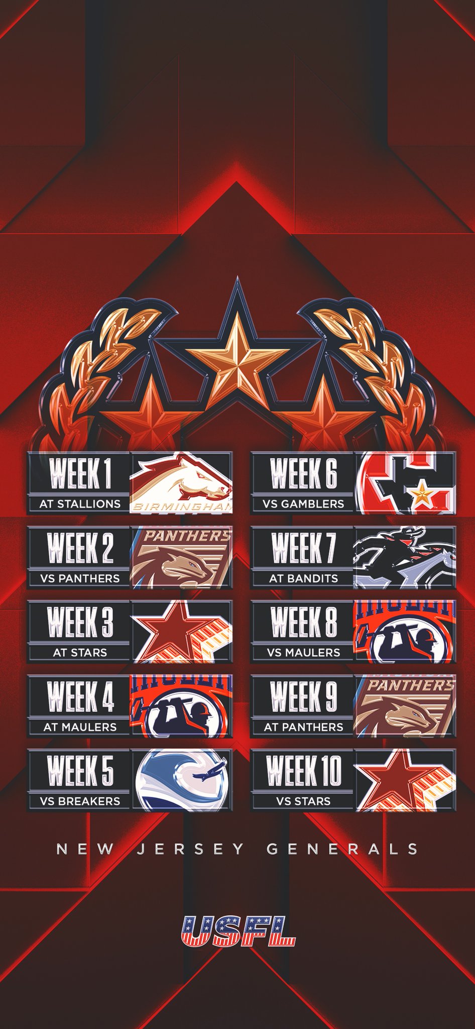 New Jersey Generals on Twitter "The Generals season schedule wallpaper