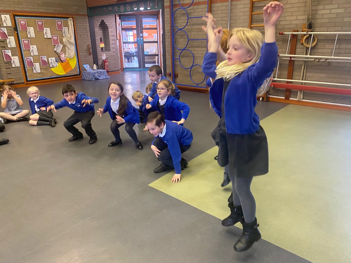 MFinfantschool's tweet photo. Dolphins had a great dance workshop based on the story ‘Where the wild things are’ today. They created movements to represent different parts of the story. Can you guess what parts of the story these are? #MFdolphins #MFreading https://t.co/9XmpDMabLY