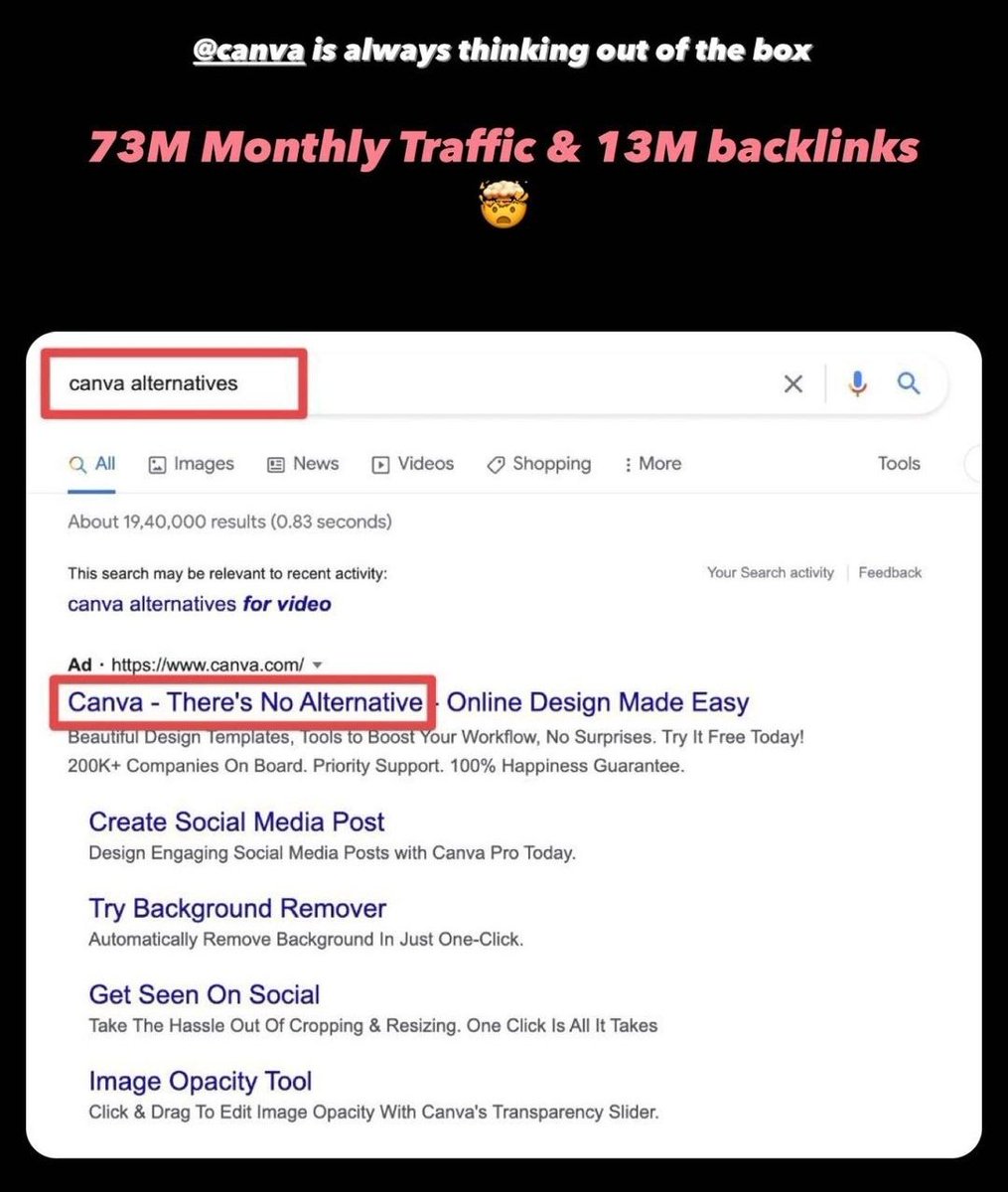 dyerlekar's tweet photo. Do you think canva is always thinking out of the box??
#ppc #canva #canvaalternative #googleads https://t.co/6lTyXK5mdK