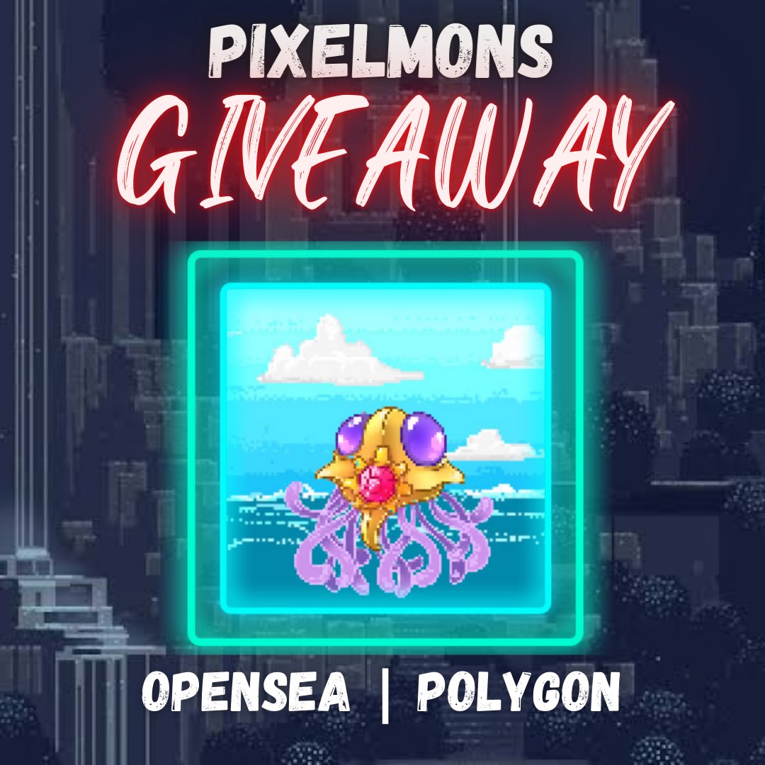 PIXELMONS11's tweet photo. 🚨 GIVEAWAY is LIVE🔥🔥
We're giving away the Rare Pixelmon "TENTACRUEL PIXELMON" NFT😻
RULES:
1) Follow &amp; Tag 2 Friends.
2) Share on your story!
3) Join Discord and react on giveaway post (Link in bio)
#nftart #NFTCollection #nftcollector #NFTs https://t.co/YR4uiZGiNz
