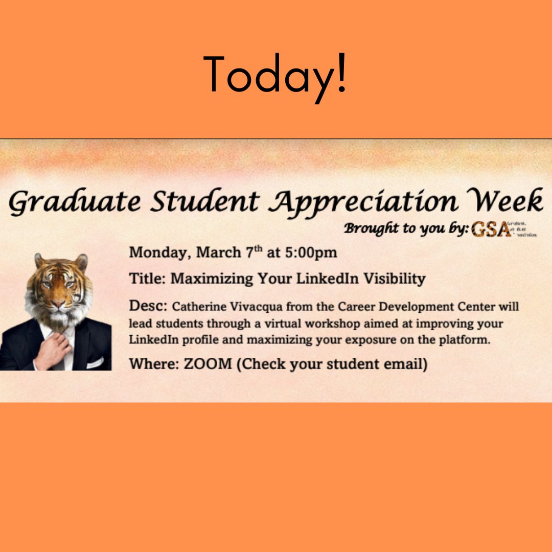 Kick off the start of Graduate Student Appreciation Week by joining Catherine Vivacqua at 5pm as she leads students through a virtual workshop to improve your LinkedIn profile! Check your Buffalo State E-mail to get the Zoom link! #bscexed #buffalostate