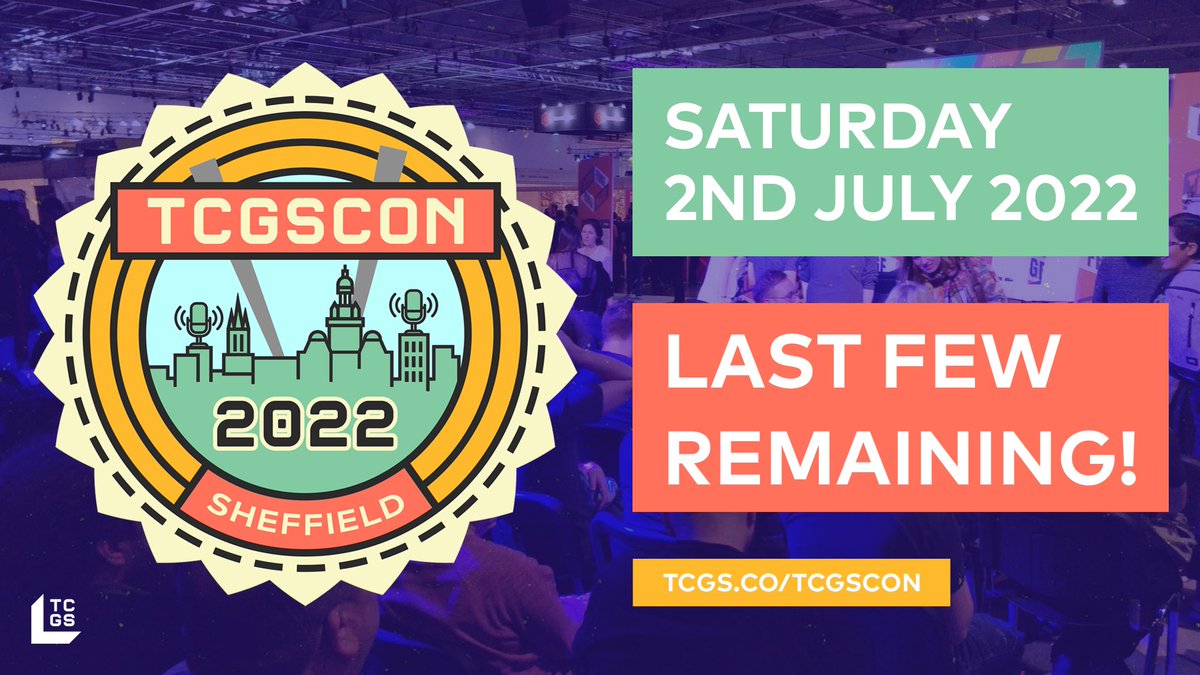TCGSco's tweet photo. There’s just 12 tickets remaining for TCGSCON 2022, so get them while you can.

📅 Saturday 2nd July 2022
📍 @MeltdownSheff + @QuasarSheffield 
🎫 £15

Includes: laser quest, a live episode of The Computer Game Show, plus aftershow meet/drinks/games, etc.

https://t.co/akLoserIPG https://t.co/3QTBRhW5aK