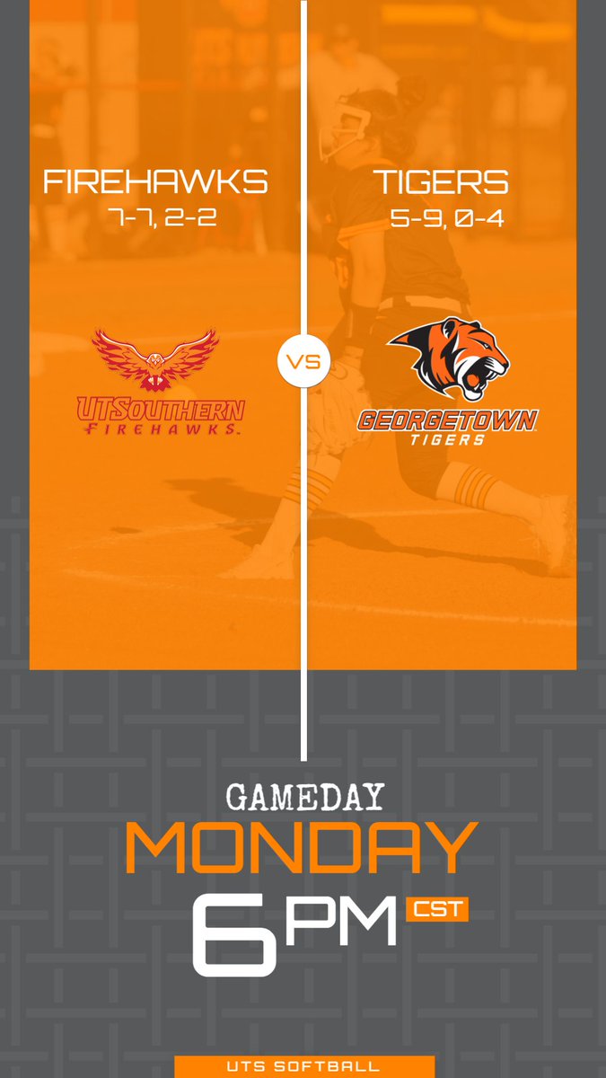 GAMEDAY: Softball will host Georgetown tonight at 6pm. Come out to Royce Hughes Field and support the Firehawks. #gofirehawks