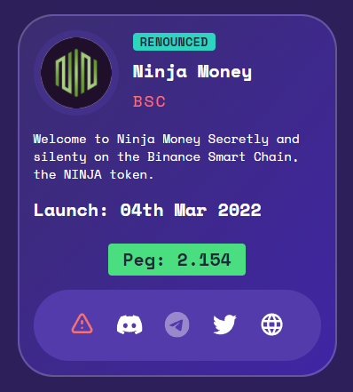 NinjaMoneyBSC's tweet photo. Extra status update on whatthefork! OVER Peg. Only available for trusted projects! 

Daily APR's still ranging from 26-46%.

Roadmap coming up soon, all paperhands left. Now let's SKYROCKET on BSC! 🚀 

#ninja #nshare #tomb #tombfork #tombfinance #defi $tomb $tshare #binance $bsc https://t.co/aGPrSoqWMh